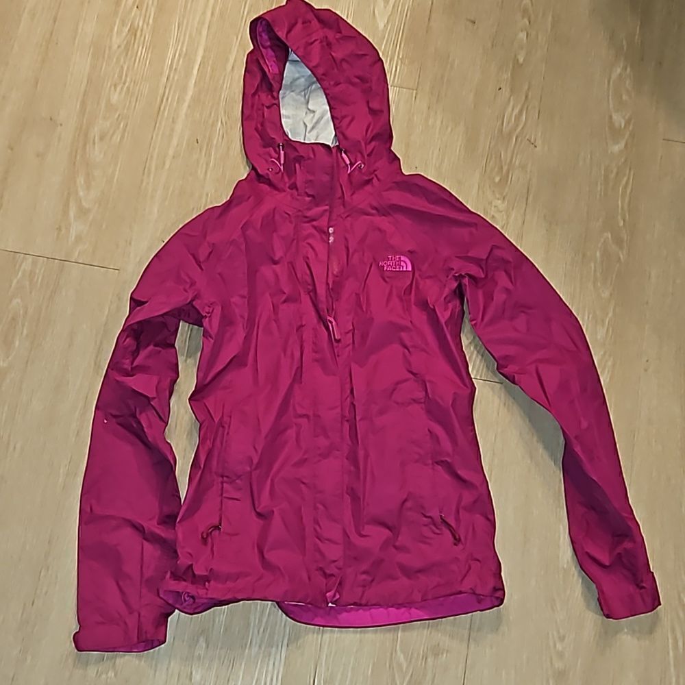 The North Face Jacket Womens Small HyVent Hooded Windbreaker Zipper Pink